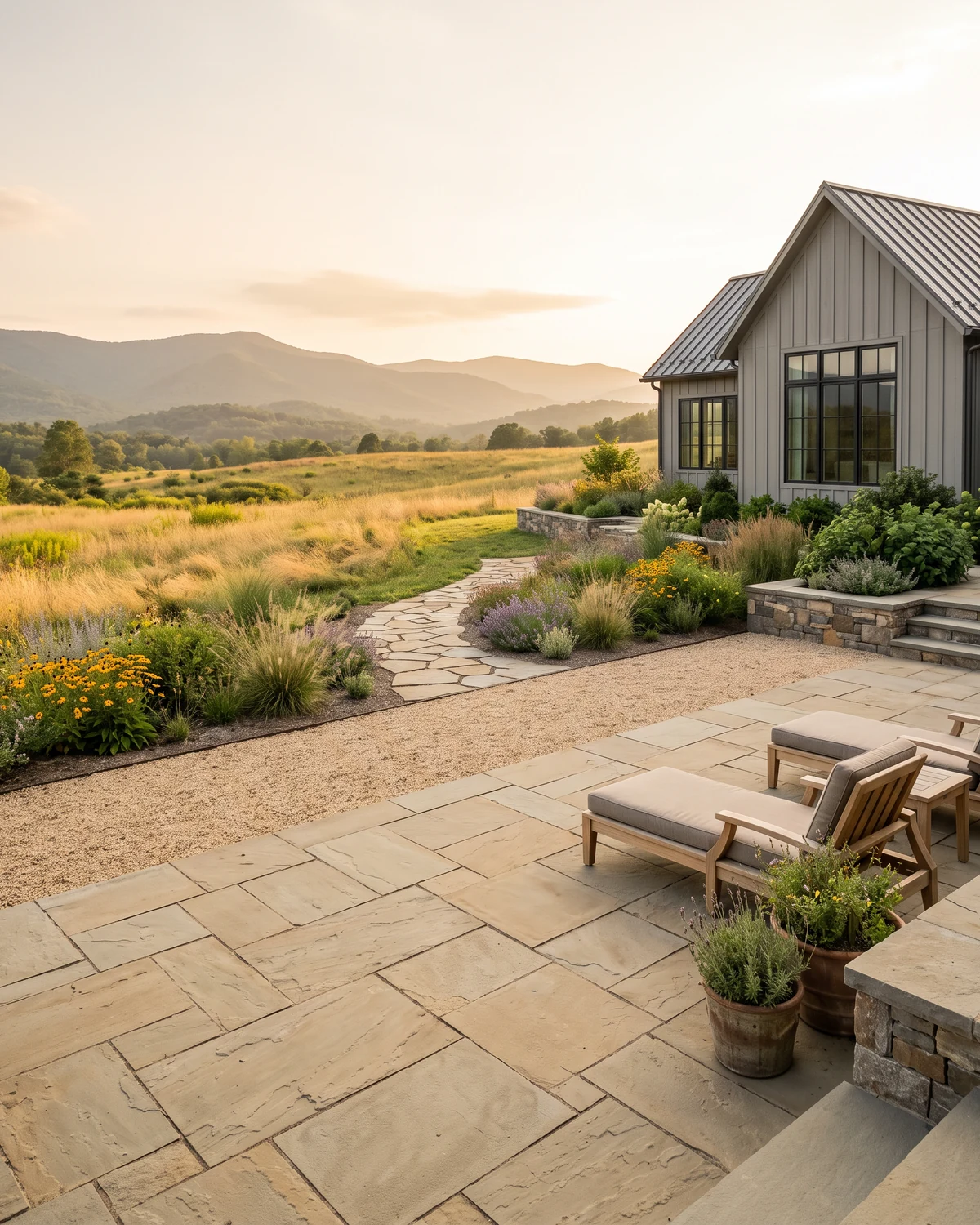 Generated Daleville hardscape planning concept showing a distinct material and outdoor-room inspiration view